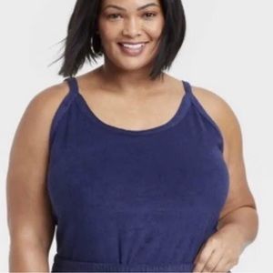 Ava & Viv Tops Plus Size Women's Scoop Neck Sleeveless Loop Terry Tank Top